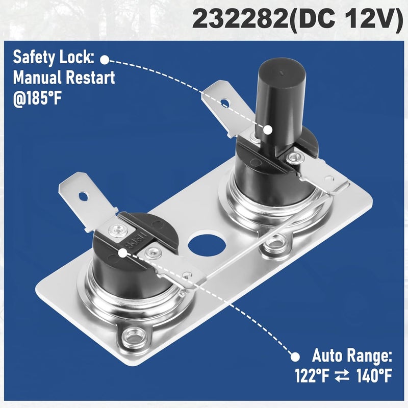 longsure 232282 RV Water Heater Thermostat Limit Switch Kit Compatible with Suburban SW Series, 12V T-Stat/Limit for Suburban SW Water Heater - 2 Pack - Image 2